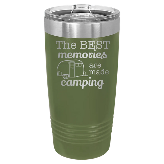 Camping 20 oz Tumbler | Olive Green
