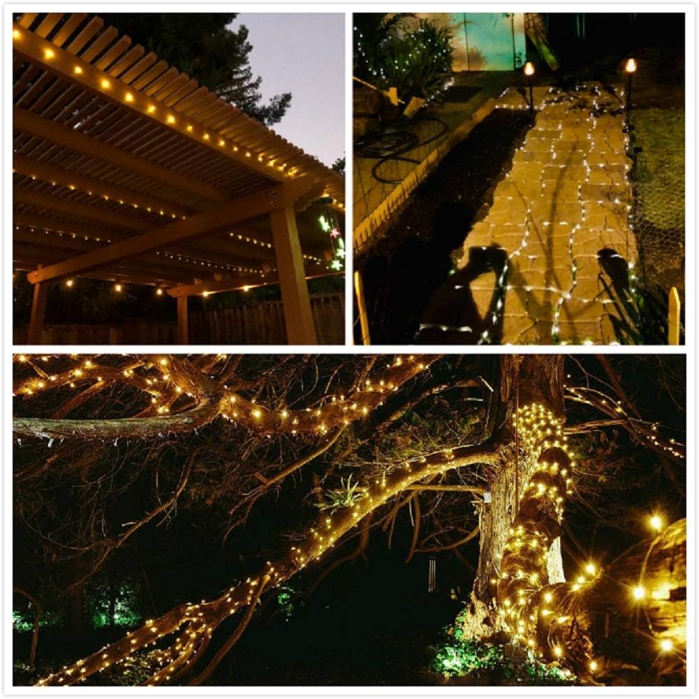 2-Pack Solar Powered 100 LED Copper Wire Fairy Light 32'